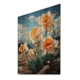thumbnail image 2 of Designart "Daffodils landscape Dance IV" Floral Print on Natural Pine Wood, 2 of 5