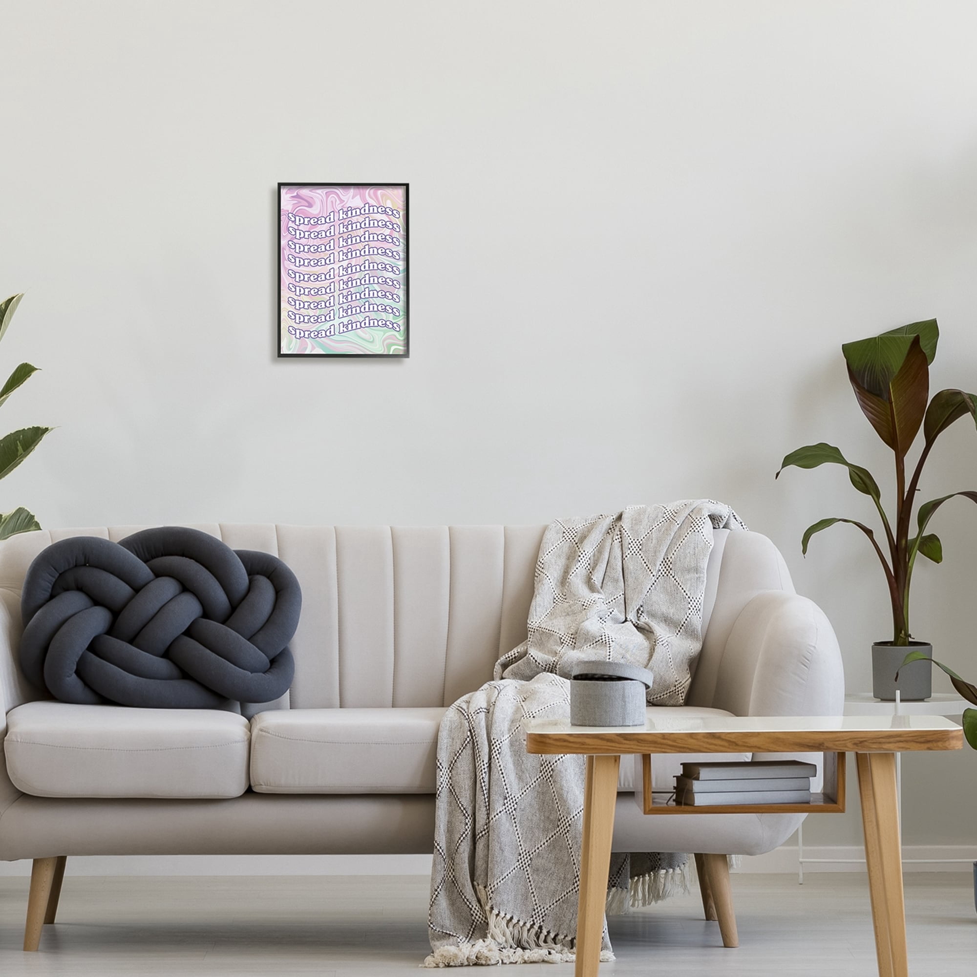 Stupell Industries Spread Kindness Pastel Pattern Inspirational Painting White Framed Art Print Wall Art