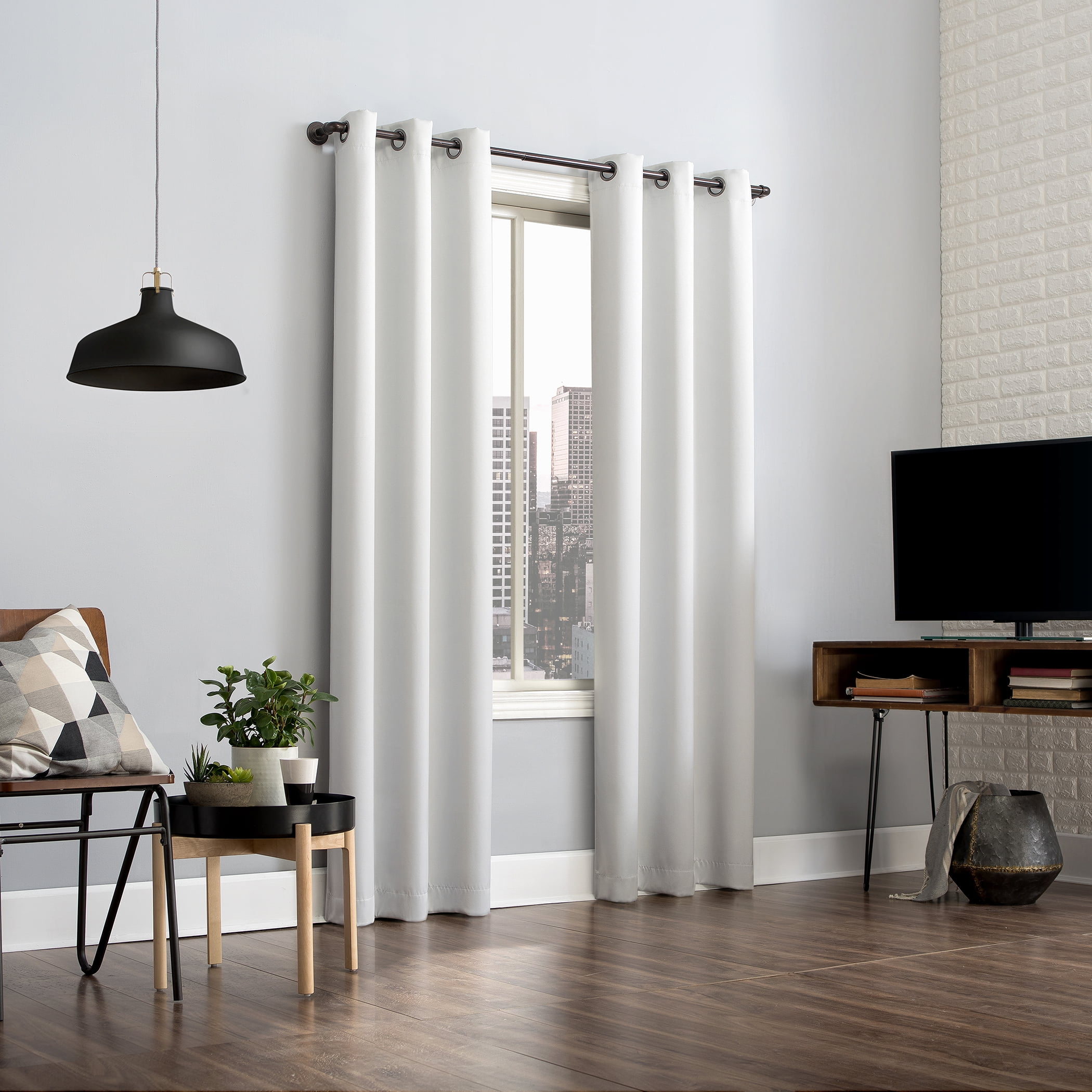 Sun Zero Avery Total 100% Blackout Grommet Curtain Panel, 40" x 63", Pearl