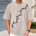 thumbnail image 4 of Ankishi Christian T Shirts for Men Thorn Crewneck Oversized Cotton T Shirts Distressed Casual Clothes for Travel Commuting, 4 of 7