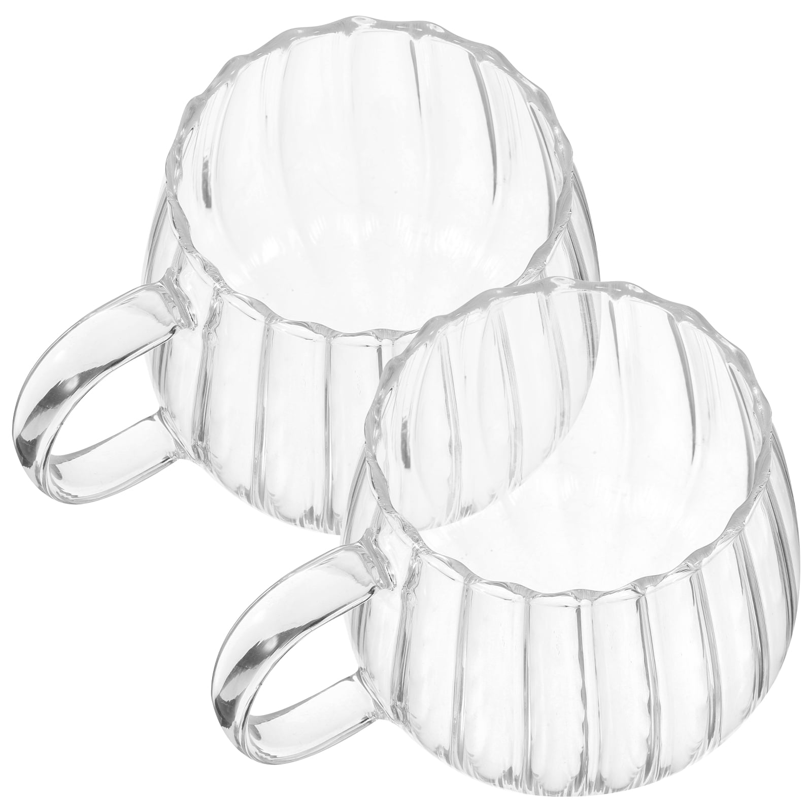 2 Pcs Espresso Cups Clear Coffee Mugs Glass Pumpkin Transparent Office Travel
