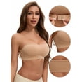 thumbnail image 3 of Unique Bargains Women's Strapless Wirefree Bandeau Bras XL Khaki, 3 of 6