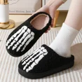 thumbnail image 4 of Halloween Home Slipper Women Plush Indoor Floor Non Slip Men Male House Shoes Fuzzy Winter Warm skull cartoon Female Plaid Gift, 4 of 6