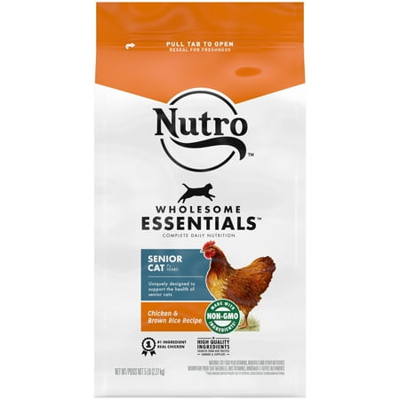 UPC: 0079105128797 | Nutro Wholesome Essentials Natural Chicken & Brown Rice Cat Food For Senior Cat  5 Lb. Bag