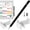 Black, variant on Dual Tip Stylus with Clip Mount for Skylight 15" Calendar - Includes Screen-Safe Mesh & Disc Tips + Replacements, Smudge-Free, White