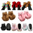 thumbnail image 3 of Jumpingount Zapatillas de oso de peluche para mujer, zapatos de invierno, calzado térmico para niñas, zapatillas de animales adorables para Calzado Rosa, 3 of 6