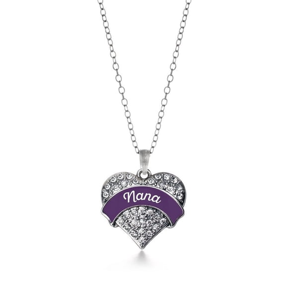 Plum Nana Pave Heart Necklace
