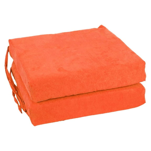 Blazing Needles Indoor 16" x 16" Microsuede Chair Cushion, Tangerine Dream