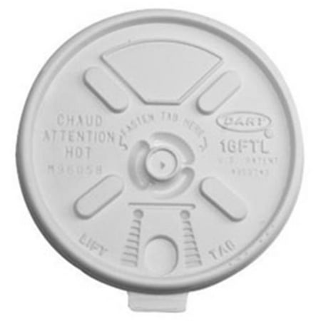 Dcc 16FTL Lift n Lock Plastic Hot Cup Lids, 12-24 oz. -