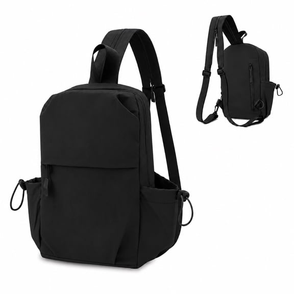 EEEkit Mini Backpack Purse for Women, Small Nylon Backpack, Convertible Crossbody Shoulder Bag for Travel, Black