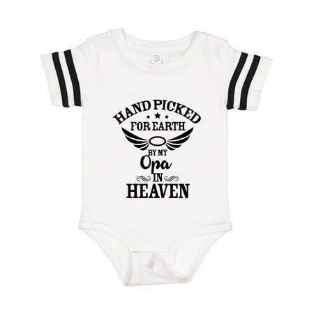 

Inktastic Handpicked for Earth by My Opa in Heaven with Angel Wings Gift Baby Boy or Baby Girl Bodysuit