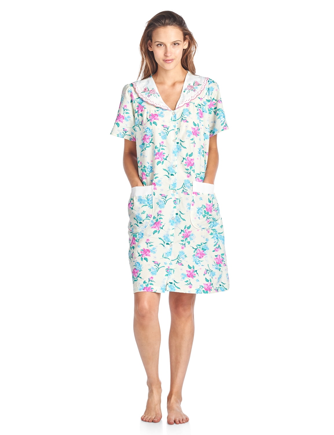 Casual Nights Women's Woven SnapFront Lounger House Dress