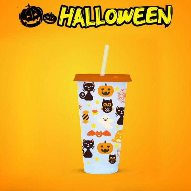 Halloween Fan 16oz Glass Iced Coffee Cup with Lid and Straw – Wild