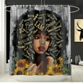 thumbnail image 2 of Black Girl Shower Curtain African American Shower Curtains African Shower Curtains for Bathroom 72x72 Inch, 2 of 7