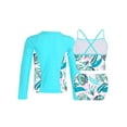 thumbnail image 2 of iiniim 3Pcs Kids Girls Swimsuit UV Sun Protection Rash Guard Set for Beach Sport Swimwear Sunsuit, 2 of 2