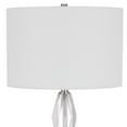 thumbnail image 3 of 32 Inch Table Lamp with White Drum Shade- Marble Base- Brushed Steel, 3 of 6