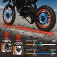 thumbnail image 6 of Electric Dirt Bike for Teens Adults Age 13+, 14"/12" Fat Tire 4500W Peak 60V 28.8Ah Battery 50MPH 60 Miles Range Hydraulic Brakes, 6 of 10