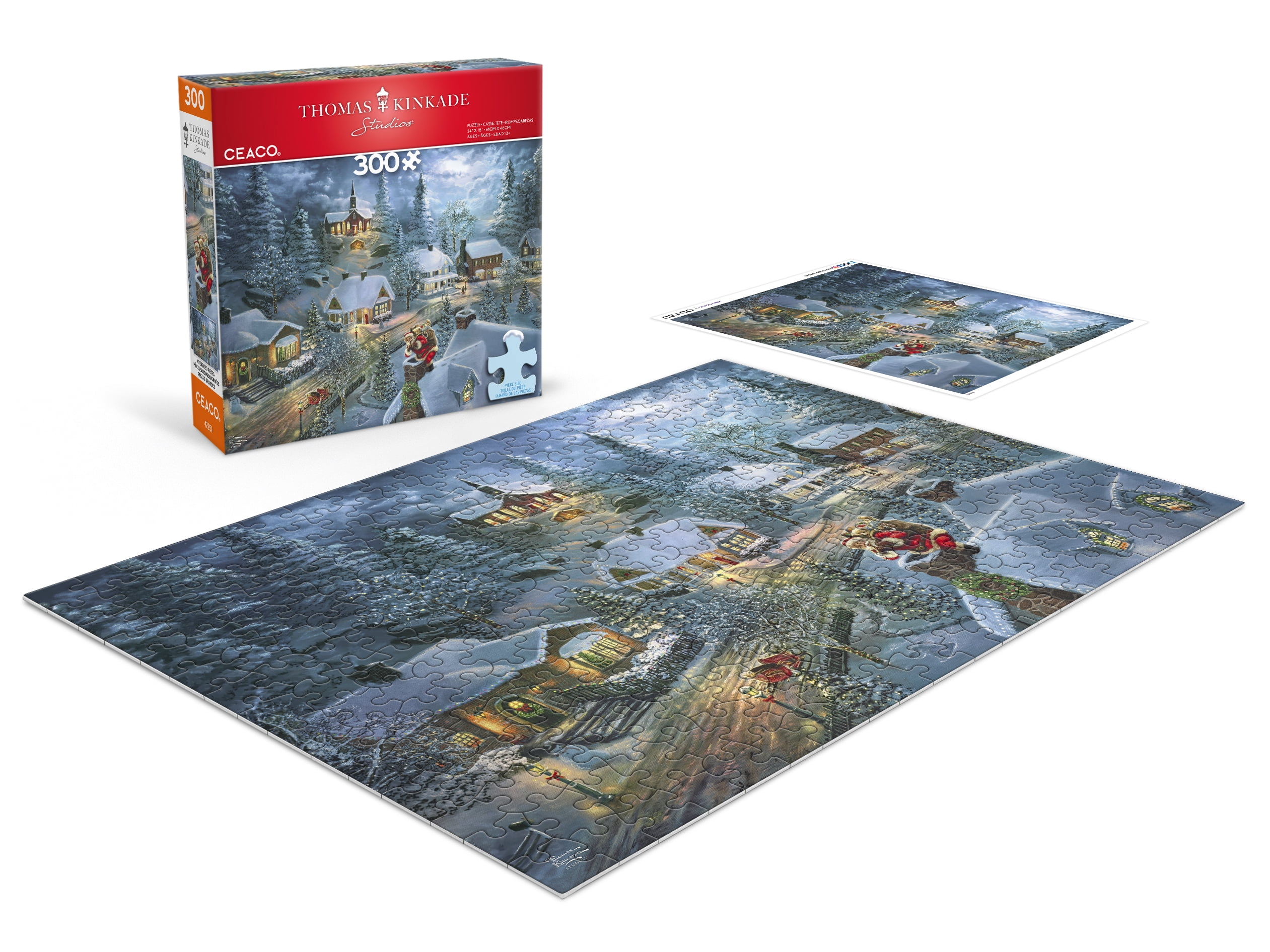Ceaco Santa's Silent Night (Thomas Kinkade) Kathryn Selbert 300 Piece Interlocking Jigsaw Puzzle