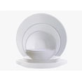 thumbnail image 3 of Vajilla Completa Familiar Blanca + Bowl Ensaladera, 19 Piezas para 6 Personas, Vidrio Opal con Diseño Relieve Líneas en Borde, Hecho en Francia, 3 of 7