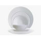 thumbnail image 3 of Vajilla Completa Familiar Blanca + Bowl Ensaladera, 19 Piezas para 6 Personas, Vidrio Opal con Diseño Relieve Líneas en Borde, Hecho en Francia, 3 of 7
