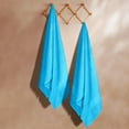 thumbnail image 3 of MyOwn Premium Cotton Oversized 2 Pack Bath Sheet 35x70-100% Pure Cotton - Ideal for Everyday use - Ultra Soft & Highly Absorbent - Machine Washable - Turquoise Blue, 3 of 5