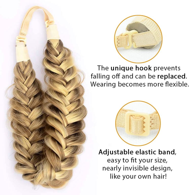 DIGUAN Messy Wide 2 Strands Synthetic Hair Braided Headband  display picture 3