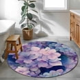thumbnail image 4 of Vintage Hydrangea 3ft Area Rug, Spring Purple Flowers Garden Plants Washable Non-Slip Small Round Rugs for Entryway Bedroom Kitchen, Soft Circle Carpet for Dining Room, Playroom Nursery Rug, 4 of 9
