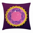 thumbnail image 1 of Amethyst Throw Pillow Cushion Cover, Abstract Round Gemstone Ornamented with Circular Frame and Pearls Image Print, Decorative Square Accent Pillow Case, 24 X 24 Inches, Multicolor, by Ambesonne, 1 of 2