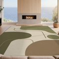 thumbnail image 2 of Design&I 8'x10' Washable Area Rug Snag-Free Olive Beige Geometric Flow Design Abstract Curved Lines and Shapes for Dining Room, Large Office, Lounge, 2 of 7