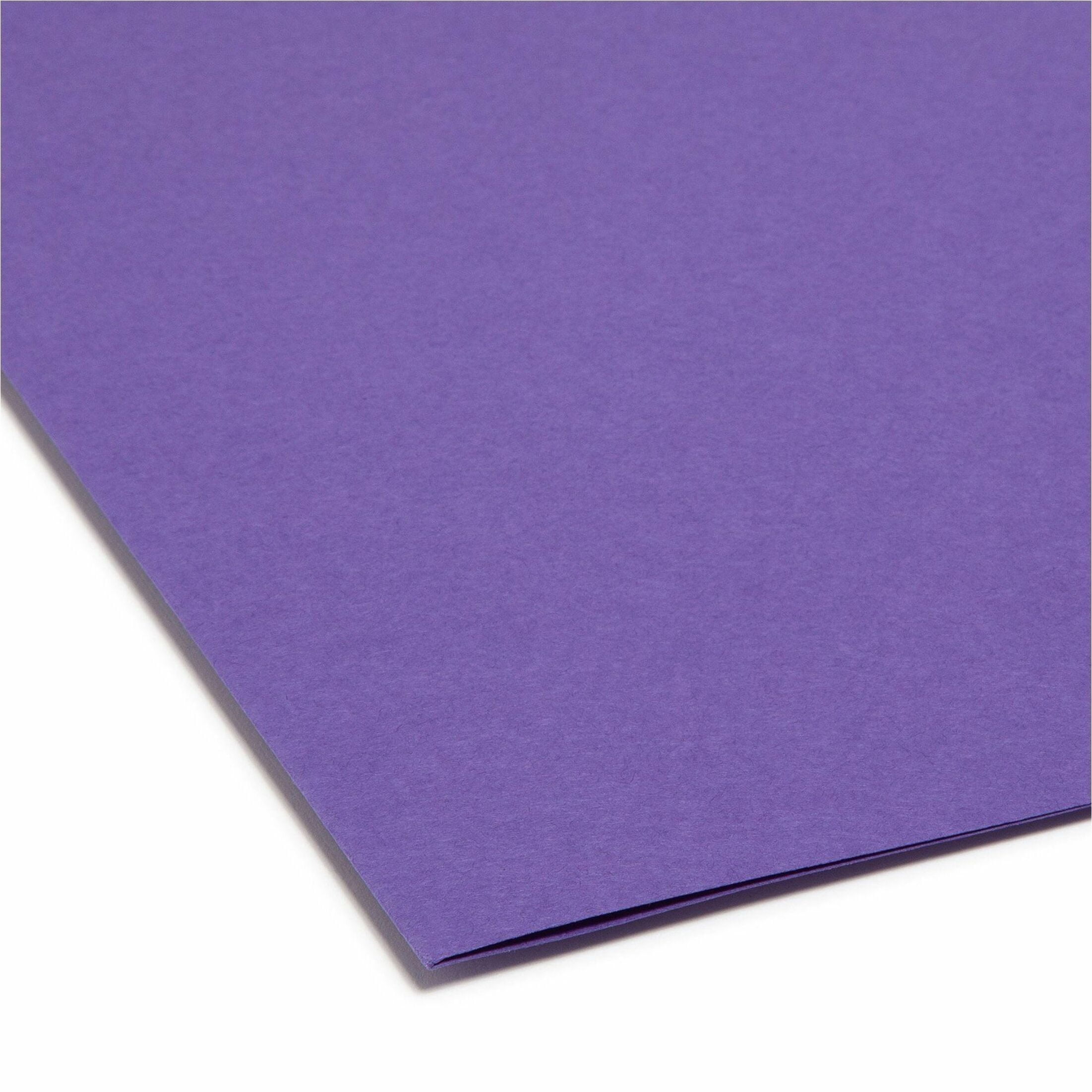 Smead, SMD13034, File Folders with Reinforced Tab, 100 / Box, Purple