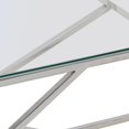 thumbnail image 5 of vidaXL Coffee Table Silver Stainless Steel and Tempered Glass, 5 of 5