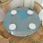 QKZF All Aboard Train Plastic Tablecloths, 3 ct 54-58