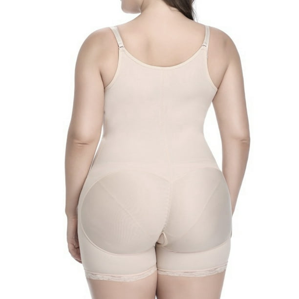 DPTALR Women Plus Full Body Suit U-Neck Vest Zipper Surgeries Lace  Stitching Compression Garment Shapewear Bodysuit 