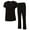 Black, variant on M&M SCRUBS Women's Breathable Cool Stretch Fabric Scrub Top and cargo Pant Set