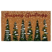 Kate Aurora Christmas Evergreens Seasons Greetings Bristled Outdoor Welcome Mat - 18"x30"