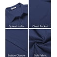 thumbnail image 5 of COOFANDY Button Down Shirt Men Short Sleeve Shirt Button Up Shirts for Men Linen Shirts for Men Summer Beach Shirt, 5 of 6