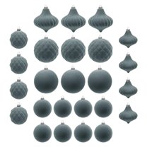 Christmas Tree Decoration Velvet 25Pcs Flocked Christmas Tree Assortment for Xmas Tree Holiday Decor Plastic Balls for Holiday Party