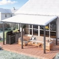 thumbnail image 6 of AECOJOY 14' x 8' Outdoor Hardtop Metal Gazebo, Large Lean-to Wall Mounted Pergola, Galvanized Steel Heavy Duty Patio Awning & Grill Gazebo for Backyard & Decks, 6 of 7