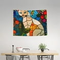 thumbnail image 2 of Zufioo Stained Glass Cat Art Print Wall Decoration Tapestry 29x37in, Indoor Outdoor Dormitory Background Decoration Wall Hanging Home Furnishings, 2 of 8