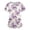 Purple, variant on Women's Floral Print V-Neck Short Sleeve Scrub Top with Double Layer Pockets, Cute Summer Medical Uniform with Rose and Butterfly Design for Nurses Beige L
