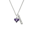 thumbnail image 2 of Delight Jewelry Silvertone Hot Purple Enamel Heart with Cutout Silvertone Always My Sister Bar Charm Necklace, 23", 2 of 4