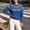 01-Blue, variant on QSAWXQZ Women's Crewneck Sweater Long Sleeve Color Block Fair Isle Jacquard Pullover Casual Knit Top S