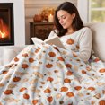 thumbnail image 5 of Luoshdecor Fall Pumpkin Plush Blanket, Thanksgiving Decorations Farmhouse Style for Harvest Party,Seasonal Gift and Home Decor 59x51 Inch, 5 of 7