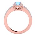 thumbnail image 3 of AoneJewelry 10K Rose Gold Gemstone Ring By AoneJewelry 2.00 Cttw Natural Blue Topaz and White Diamond Ring, 3 of 5