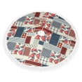 thumbnail image 2 of Christmas Tree Skirt, Patchwork In Country Style Christmas Tree Decorations Indoor, Tree Skirts Mat With Tassel Trim for Halloween New Year Holiday Christmas Party Decor 36 Inches, 2 of 7