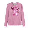 thumbnail image 4 of Dyfzdhu Long Sleeve T-shirt For Women Breast Cancer Awareness Shirt For Long Length Sleeve Tops Crew Neck Sweatshirts Breast Cancer Shirts Casual Top, 4 of 4