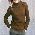 thumbnail image 2 of Fesfesfes Women Sweaters Long Sleeve Solid Color Mock Neck Sweater Tops Casual Loose Knitted Dressy Sweater Tops Plus Size $10, 2 of 5