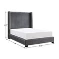 thumbnail image 5 of Pemberly Row Velvet Eastern King Upholstered Bed in Pleated Dark Gray, 5 of 5