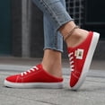 thumbnail image 5 of EliteGoogv Womens Slip On Sneakers Low Top Canvas Flat Shoes For Women Casual Comfortable Walking Footwear Red US:8, 5 of 6