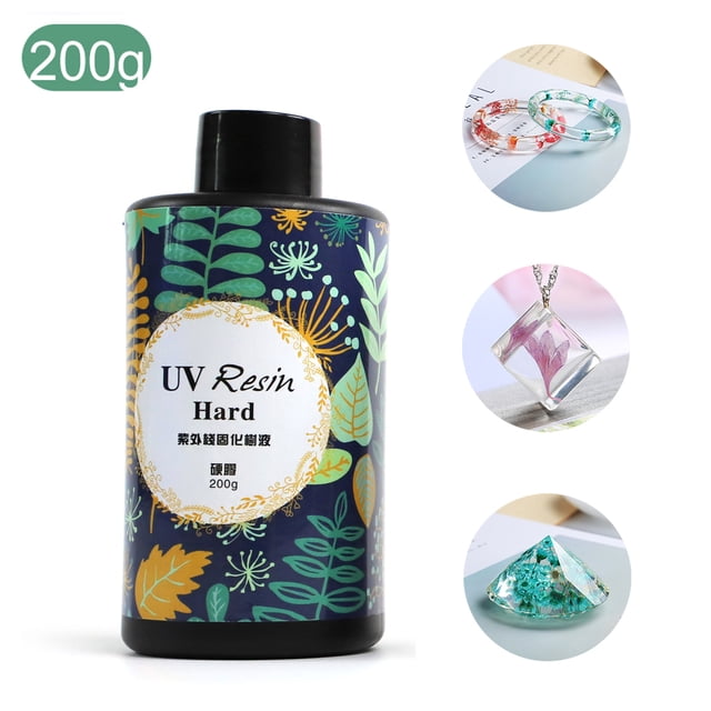 Resina UV de secado rápido para manualidades, ideal para joyería y decoración, transparente y dura, 200g, sin mezcla, cura con luz UV, perfecta para entusiastas del DIY.